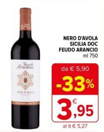 NERO D'AVOLA SICILIA DOC FEUDO ARANCIO ml 750