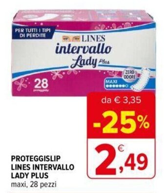 PROTEGGISLIP LINES INTERVALLO LADY PLUS maxi, 28 pezzi