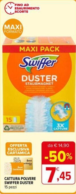 Iperal CATTURA POLVERE SWIFFER DUSTER 15 pezzi offerta