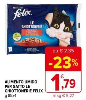 Iperal ALIMENTO UMIDO PER GATTO LE GHIOTTONERIE FELIX g 85 x 4 offerta