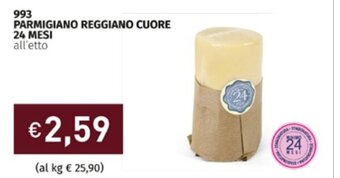 PARMIGIANO REGGIANO CUORE 24 MESI all'etto