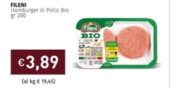Prezzemolo e Vitale FILENI Hamburger di Pollo Bio gr 200 offerta