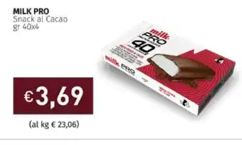 Prezzemolo e Vitale MILK PRO Snack al Cacao gr 40x4 offerta