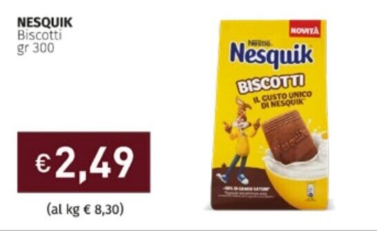 Prezzemolo e Vitale NESQUIK Biscotti gr 300 offerta
