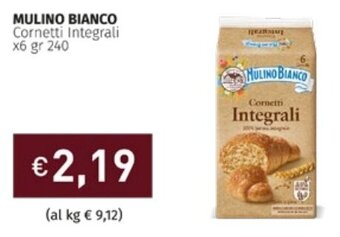 Prezzemolo e Vitale MULINO BIANCO Cornetti Integrali x6 gr 240 offerta