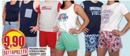 Risparmio Casa Pigiama estivo uomo / donna assortiti 16pz offerta