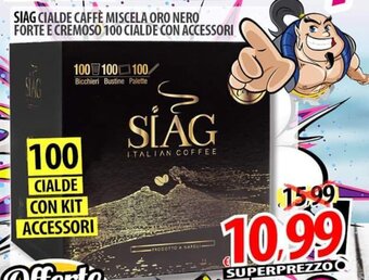 Il Genio Supermercato SIAG CIALDE CAFFÈ MISCELA ORO NERO FORTE E CREMOSO 100 CIALDE CON ACCESSORI offerta