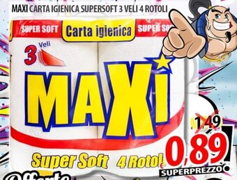 MAXI CARTA IGIENICA SUPERSOFT 3 VELI 4 ROTOLI