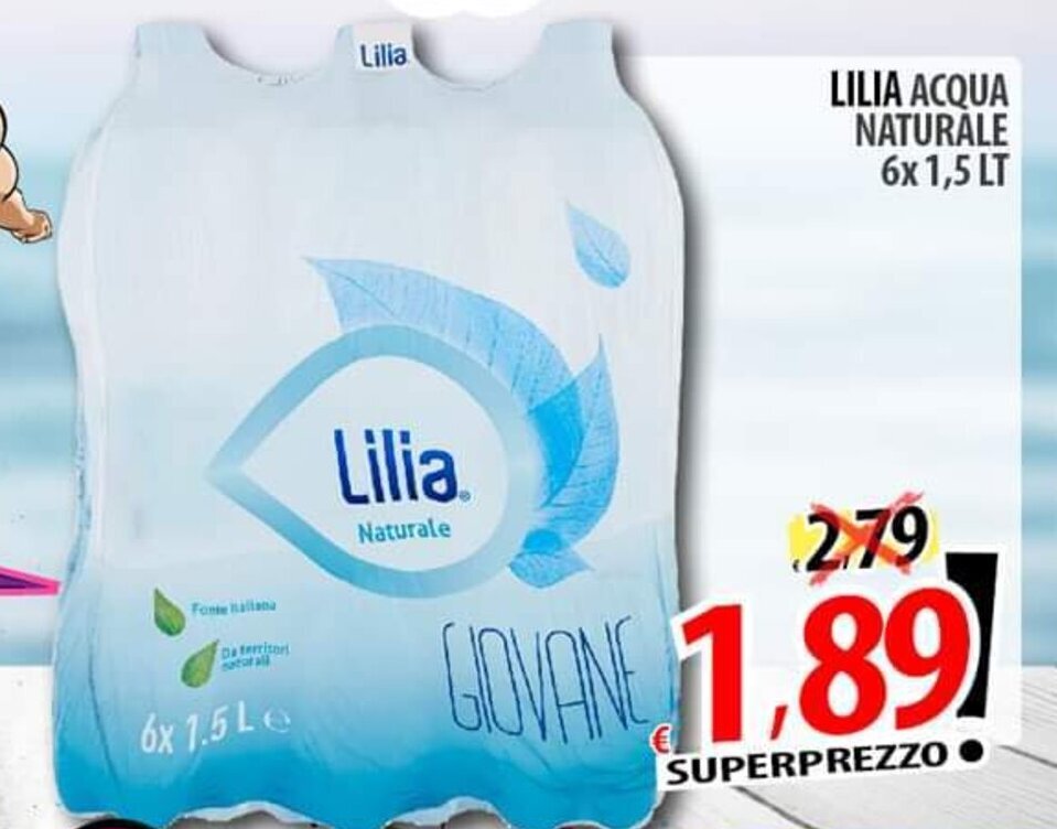 Il Genio Supermercato LILIA ACQUA NATURALE 6x 1,5 LT offerta