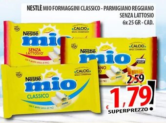 NESTLÈ MIO FORMAGGINI CLASSICO - PARMIGIANO REGGIANO SENZA LATTOSIO 6x 25 GR-CAD.