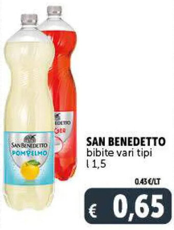 Deco Supermercati SAN BENEDETTO bibite vari tipi l 1,5 offerta