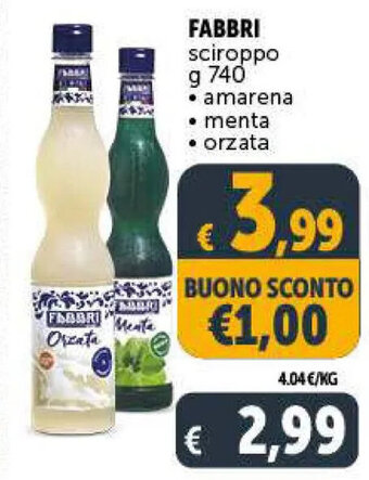 Deco Supermercati FABBRI sciroppo g 740 offerta