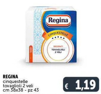 Deco Supermercati REGINA cinquestelle tovaglioli 2 veli cm 38x38 - pz 43 offerta