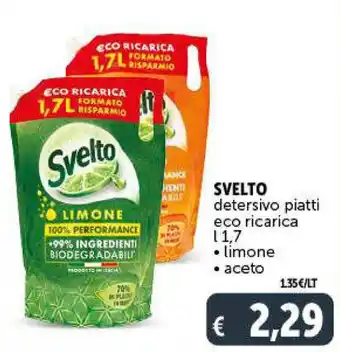 Deco Supermercati SVELTO detersivo piatti eco ricarica l 1,7 offerta