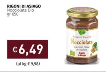 RIGONI DI ASIAGO Nocciolata Bio gr 650