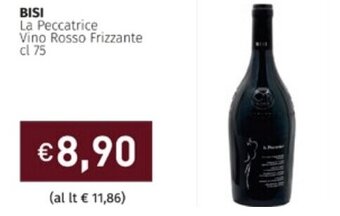 BISI La Peccatrice Vino Rosso Frizzante cl 75