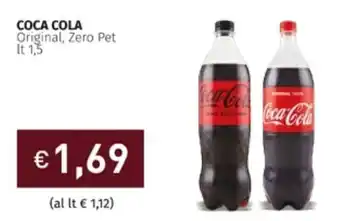 Prezzemolo e Vitale COCA COLA Original, Zero Pet 1,5 lt offerta