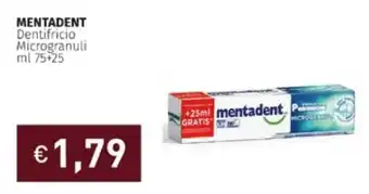 Prezzemolo e Vitale MENTADENT Dentifricio Microgranuli ml 75 + 25 offerta