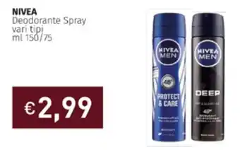 Prezzemolo e Vitale NIVEA Deodorante Spray vari tipi ml 150/75 offerta