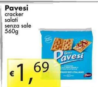 Sugros Pavesi cracker salati senza sale 560g offerta