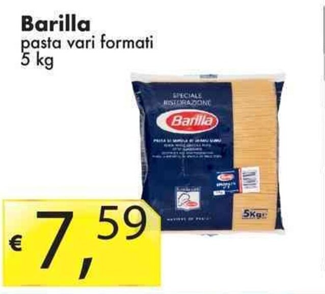 Barilla pasta vari formati 5 kg offerta di Sugros