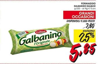 Pam FORMAGGIO GALBANINO GALBANI g 550 offerta