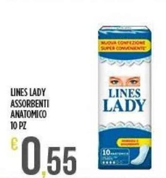 LINES LADY ASSORBENTI ANATOMICO 10 PZ