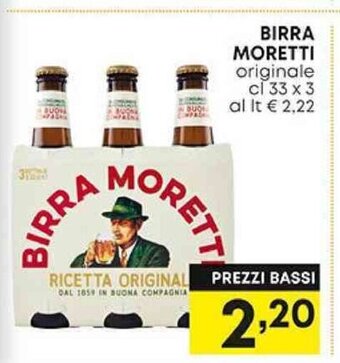 Pam BIRRA MORETTI originale cl 33 x 3 offerta