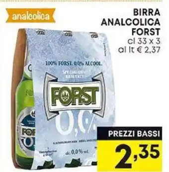 Pam BIRRA ANALCOLICA FORST cl 33 x 3 offerta