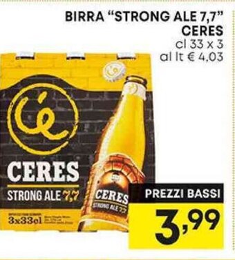 Pam BIRRA "STRONG ALE 7,7" CERES cl 33 x 3 offerta