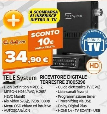 Expert Telesystem Ricevitore Digitale Terrestre 21005296 offerta