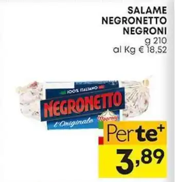 Pam SALAME NEGRONETTO NEGRONI g 210 offerta