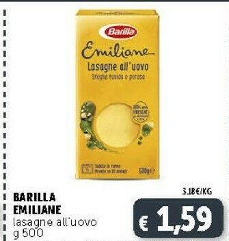 Deco Supermercati Barilla Emiliane Lasagne All'uovo 500 G(ml) offerta