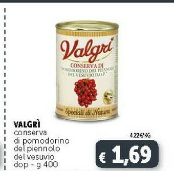 Deco Supermercati Valgri Conserva Di "Pomodorino Del Piennolo Del Vesuvio D.O.P." 400 G(ml) offerta