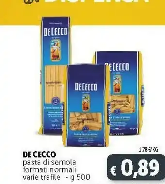 Deco Supermercati De Cecco Fusilli 500 G(ml) offerta
