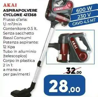 Orizzonte Akai Aspirapolvere 600 W Cyclone 411368 offerta