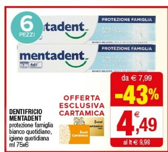 Iperal Mentadent Dentifricio offerta