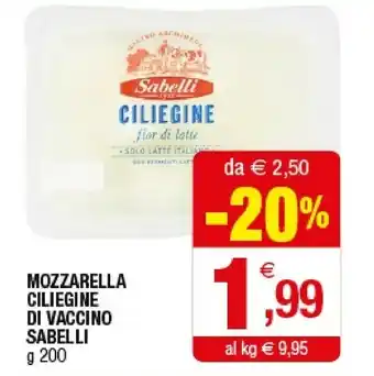Iperal Sabelli Mozzarella Ciliegine Di Vaccino offerta