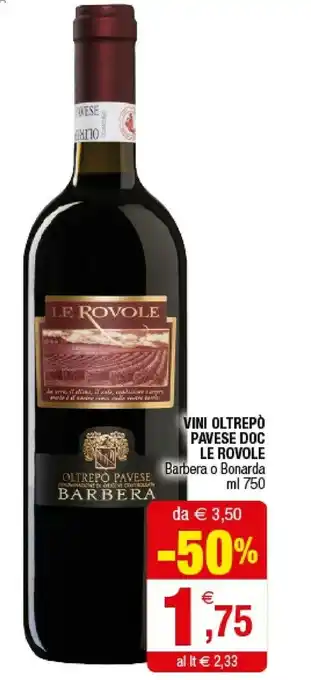 Iperal Le rovole Bonarda Dell'Oltrepo' Pavese 750 G(ml) offerta