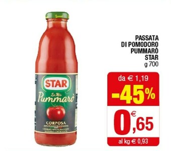 Iperal Star Passata Di Pomodoro Pummaro offerta