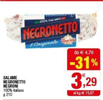 Iperal Negroni Salame Negronetto offerta