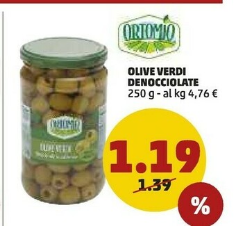 PENNY Ortomio - Olive Verdi Denocciolate In Salamoia 250 G(ml) offerta