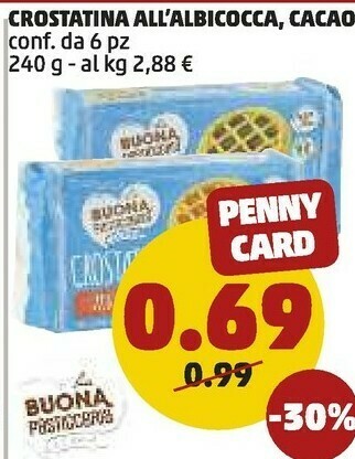 PENNY Crostatina All'Albicocca 240 G offerta