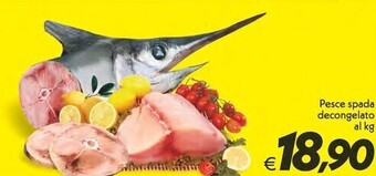 Pesce spada decongelato