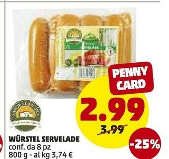 PENNY Wurstel Servelade offerta