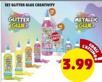 PENNY Set Glitter Glue Creativity offerta