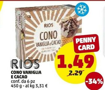 PENNY Rios Cono Vaniglia E Cacao offerta