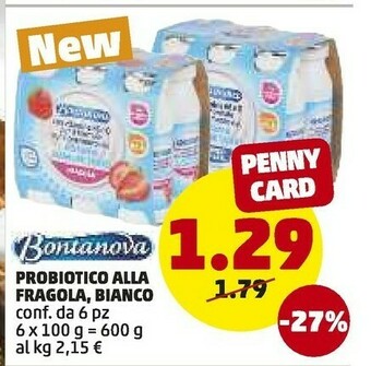 PENNY Bontanova Probiotico Alla Fragola 600 G offerta