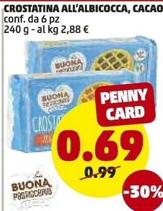 PENNY Crostatina All'Albicocca 240 G offerta