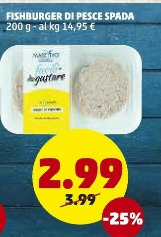 PENNY Fishburger Di Pesce Spada offerta